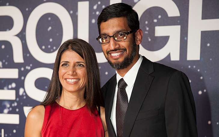 Sundar Pichai and wife Anjali Pichai